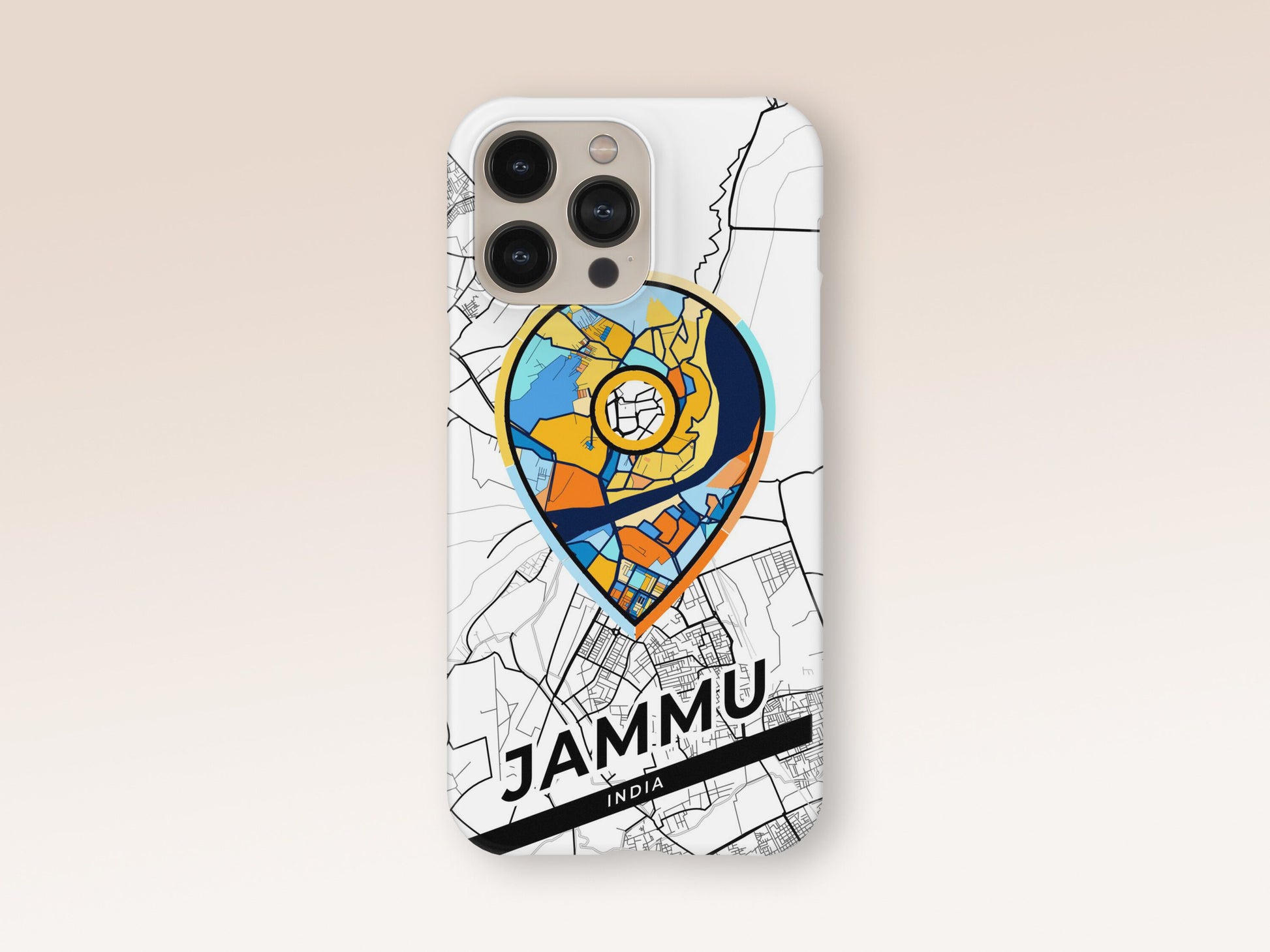 Jammu India slim phone case with colorful icon. Birthday, wedding or housewarming gift. Couple match cases. 1