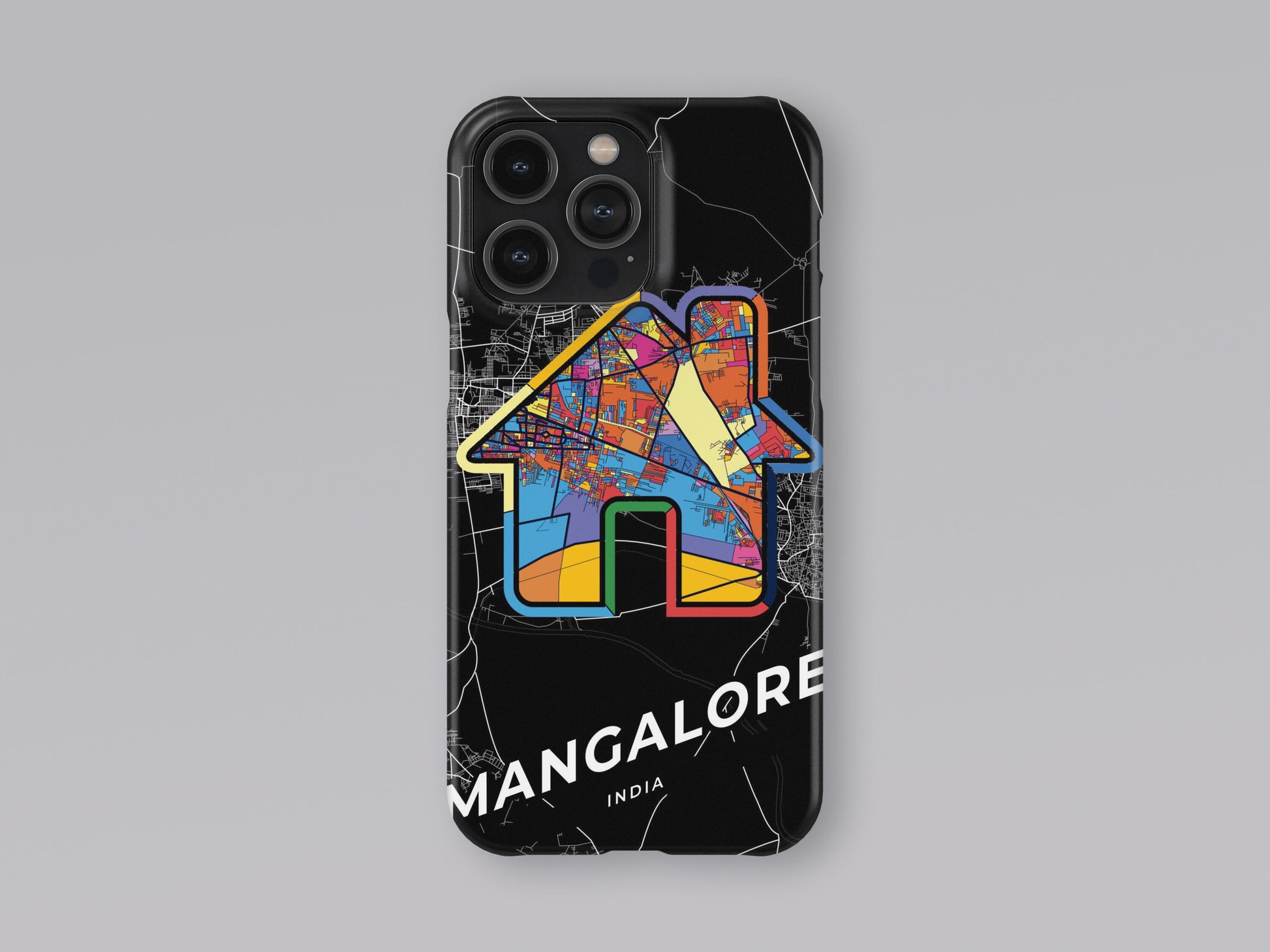 Mangalore India slim phone case with colorful icon. Birthday, wedding or housewarming gift. Couple match cases. 3