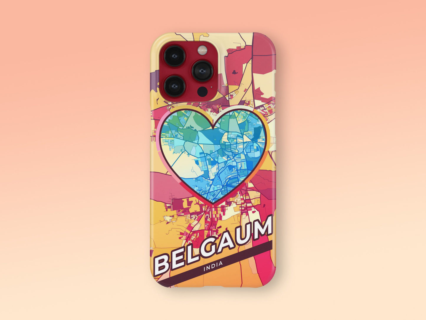 Belgaum India slim phone case with colorful icon. Birthday, wedding or housewarming gift. Couple match cases. 2