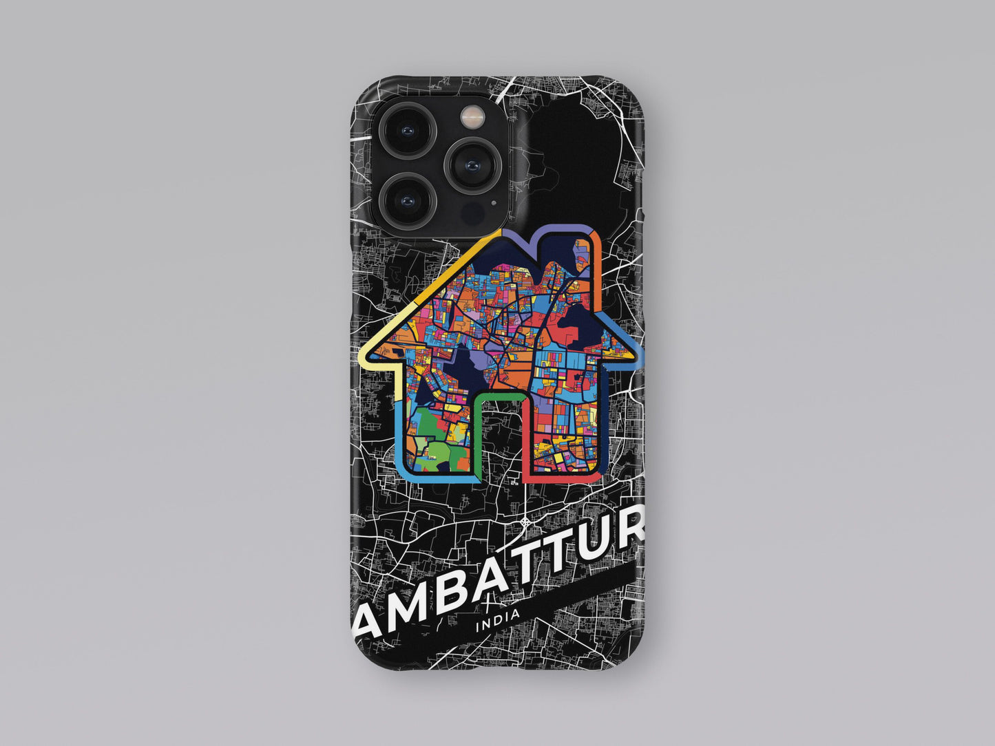 Ambattur India slim phone case with colorful icon. Birthday, wedding or housewarming gift. Couple match cases. 3