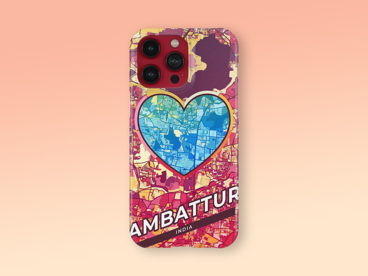Ambattur India slim phone case with colorful icon. Birthday, wedding or housewarming gift. Couple match cases. 2