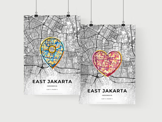 East Jakarta Indonesia art print for couples