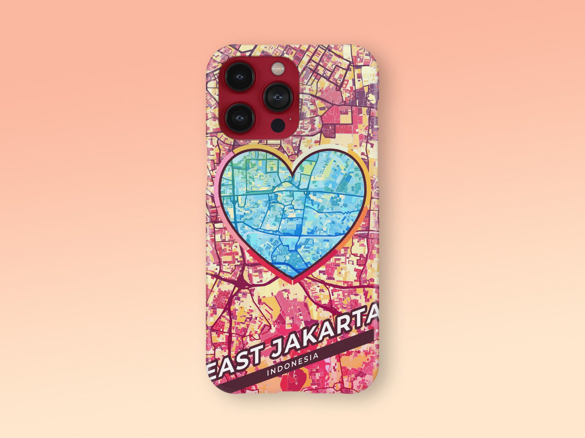 East Jakarta Indonesia slim phone case with colorful icon. Birthday, wedding or housewarming gift. Couple match cases. 2