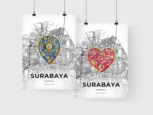 Surabaya Indonesia art print for couples