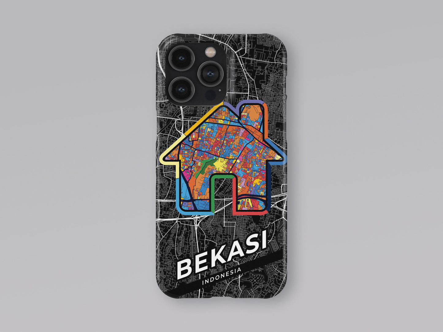 Bekasi Indonesia slim phone case with colorful icon. Birthday, wedding or housewarming gift. Couple match cases. 3