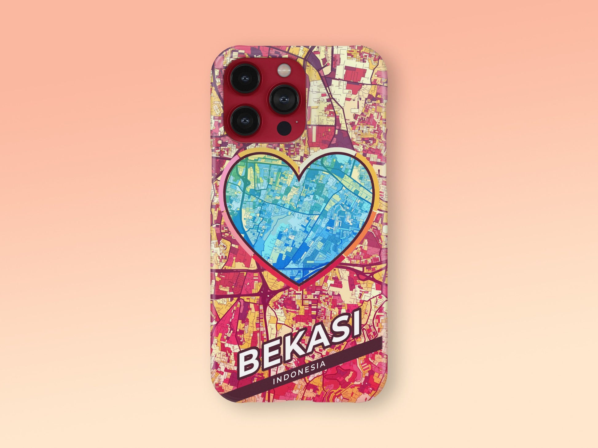 Bekasi Indonesia slim phone case with colorful icon. Birthday, wedding or housewarming gift. Couple match cases. 2