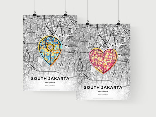 South Jakarta Indonesia art print for couples