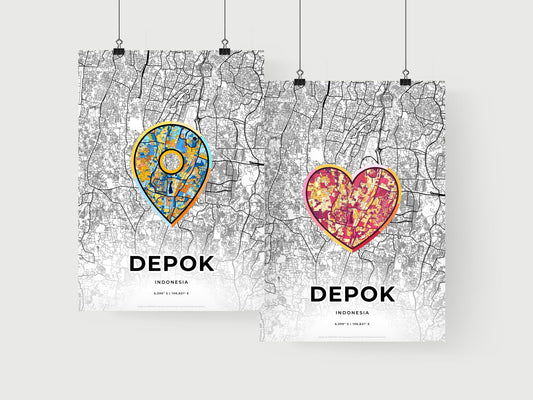 Depok Indonesia art print for couples