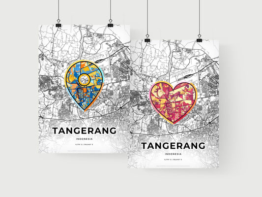 Tangerang Indonesia art print for couples