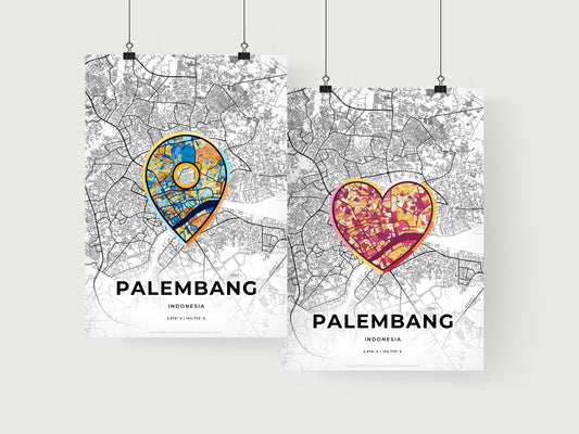 Palembang Indonesia art print for couples