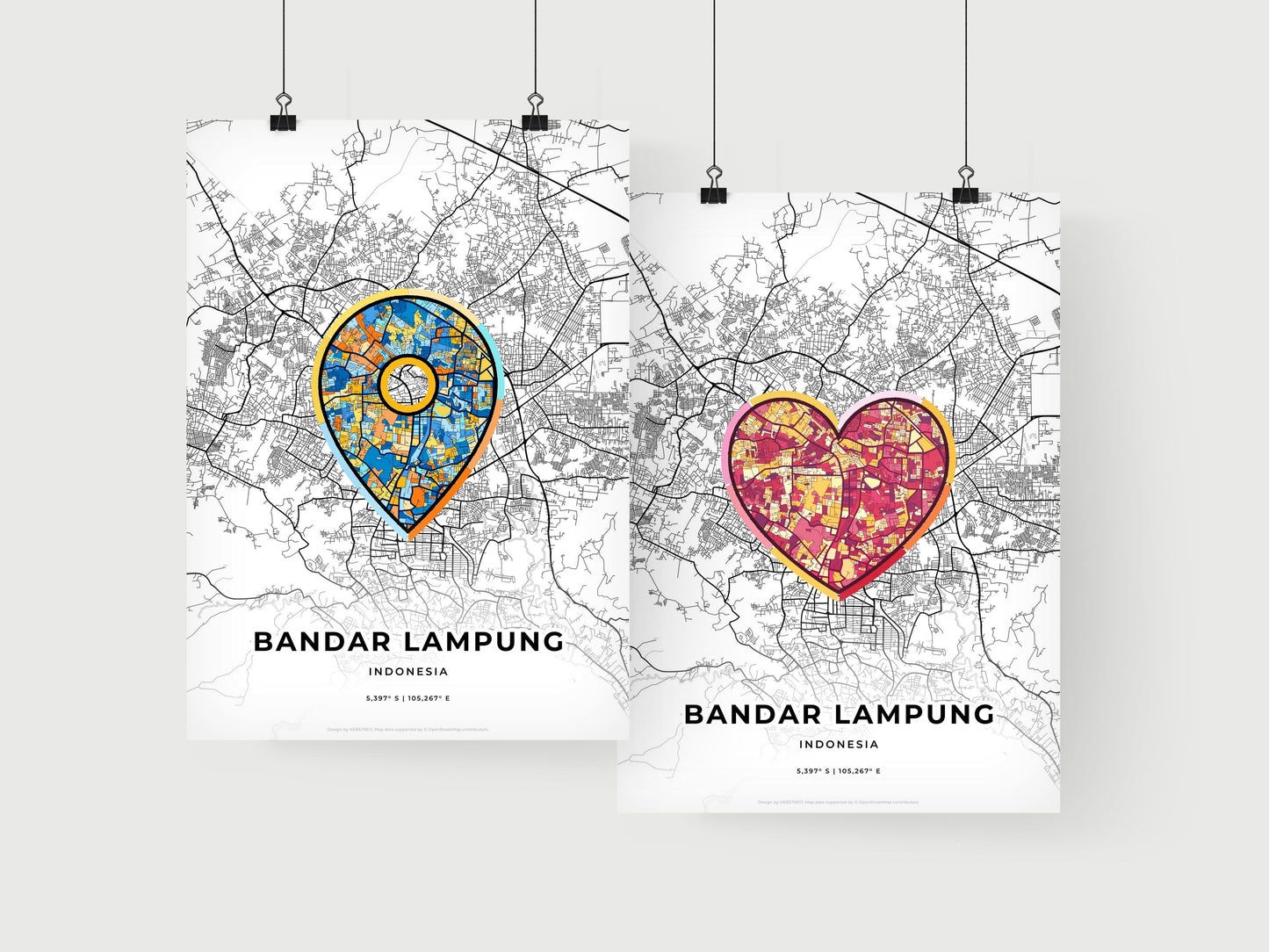 Bandar Lampung Indonesia art print for couples