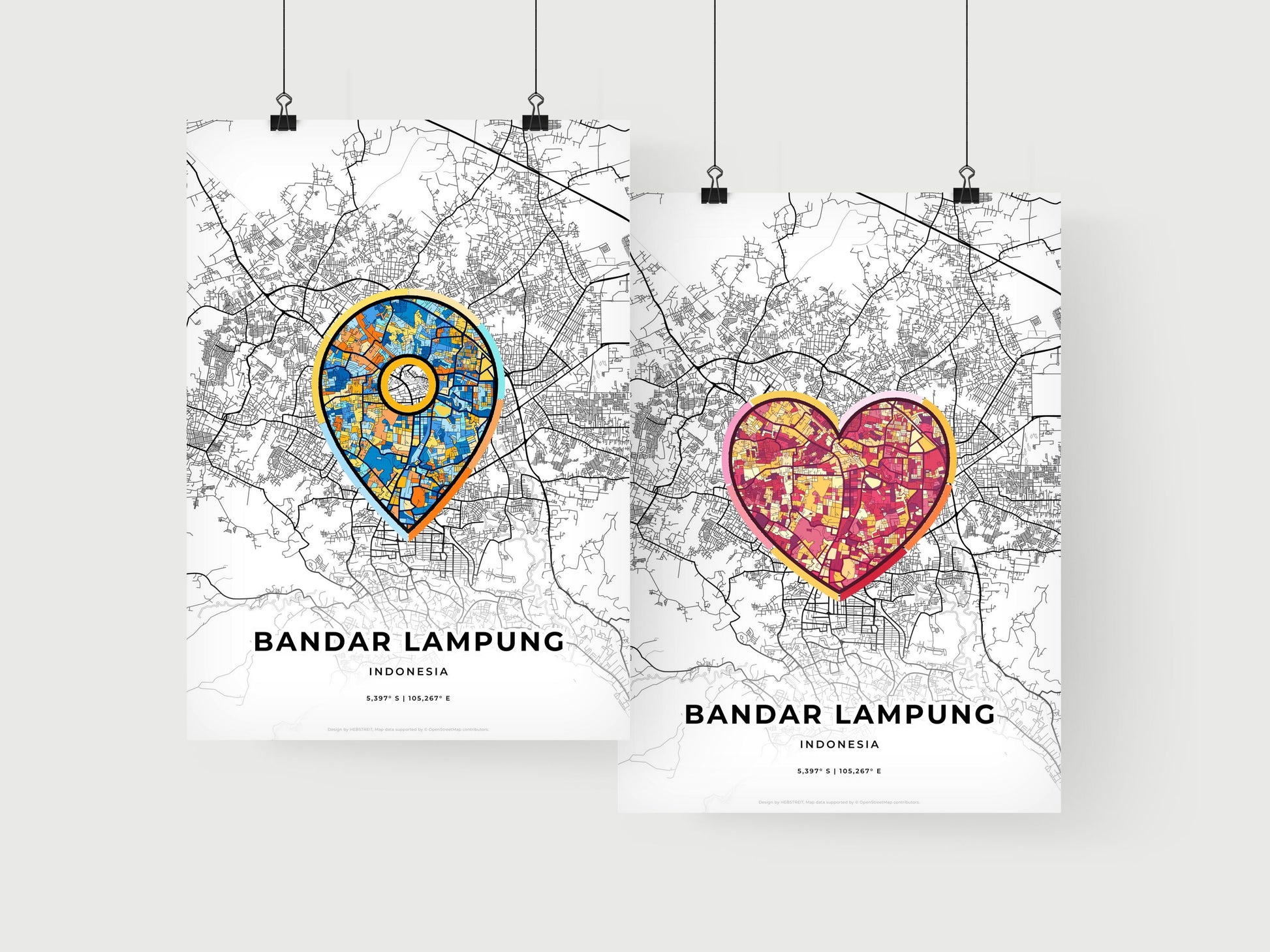 Bandar Lampung Indonesia art print for couples
