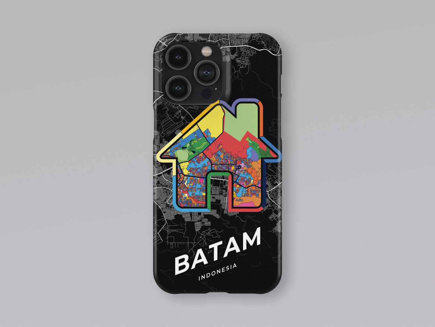 Batam Indonesia slim phone case with colorful icon. Birthday, wedding or housewarming gift. Couple match cases. 3