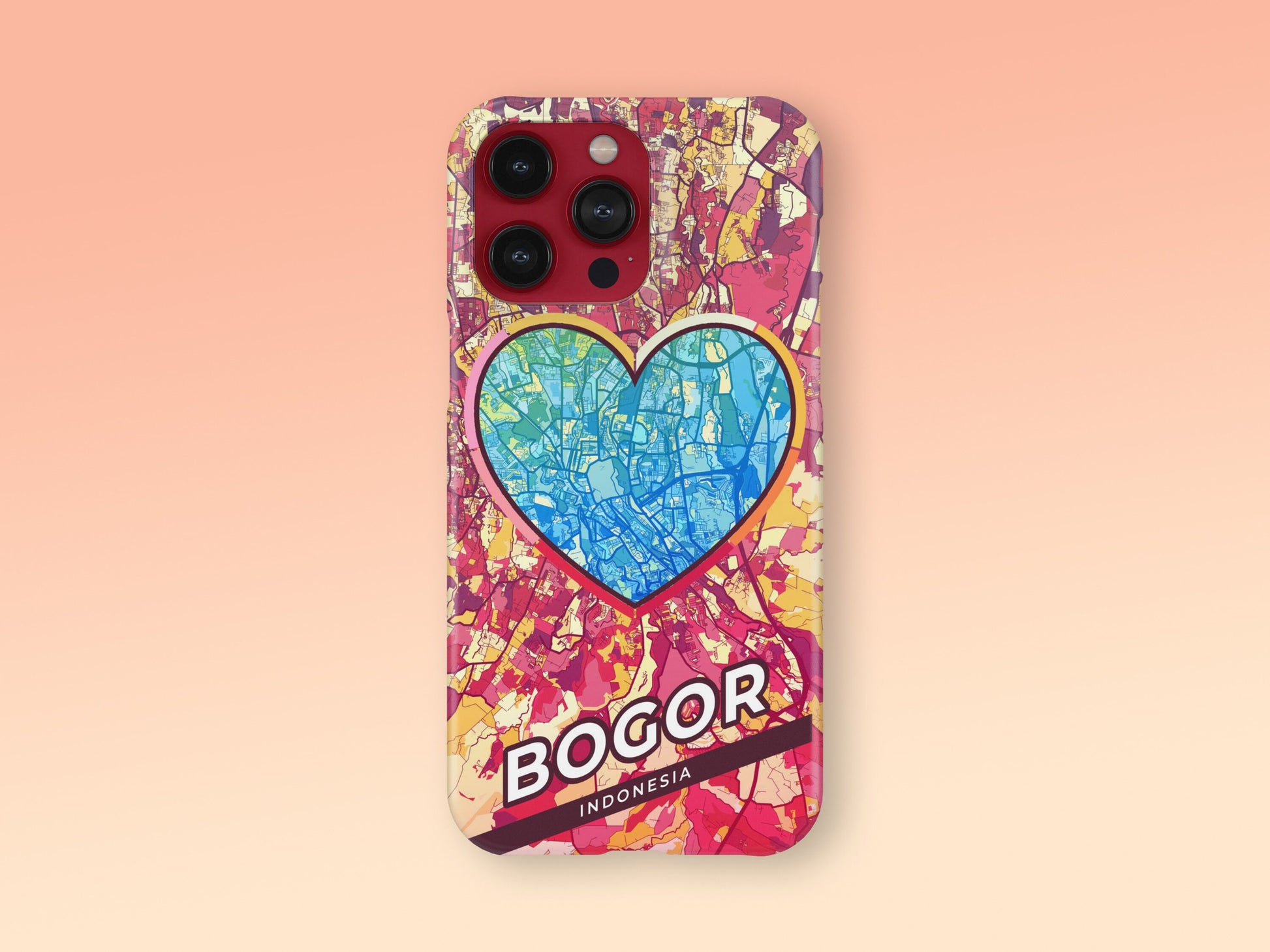 Bogor Indonesia slim phone case with colorful icon. Birthday, wedding or housewarming gift. Couple match cases. 2