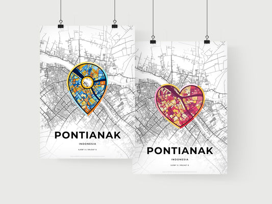 Pontianak Indonesia art print for couples
