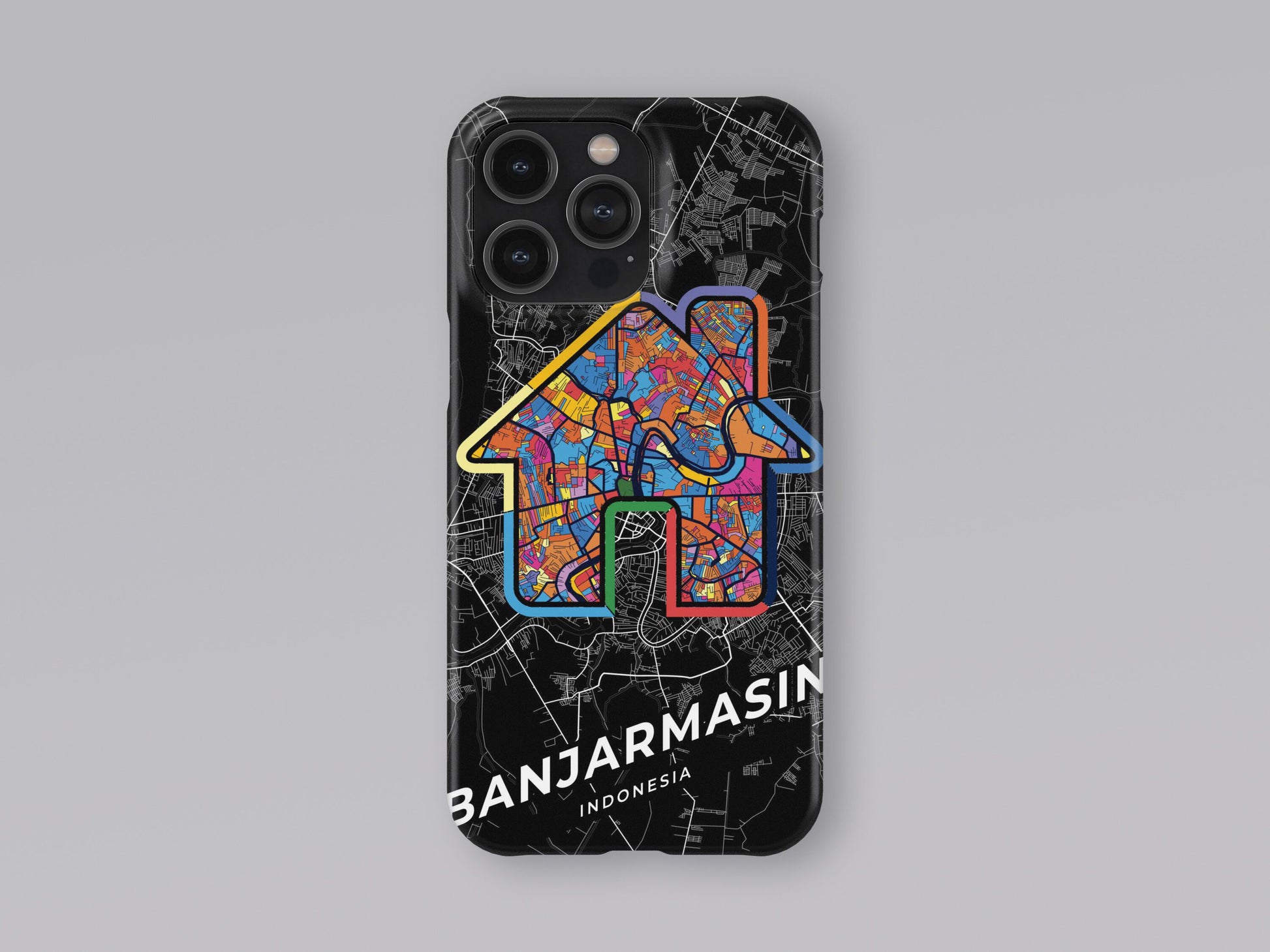 Banjarmasin Indonesia slim phone case with colorful icon. Birthday, wedding or housewarming gift. Couple match cases. 3