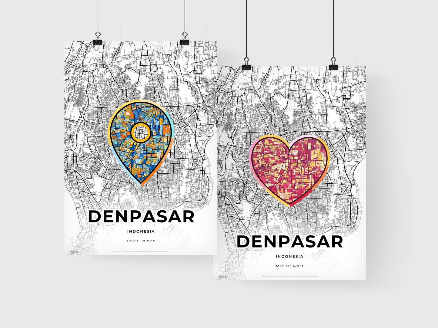 Denpasar Indonesia art print for couples