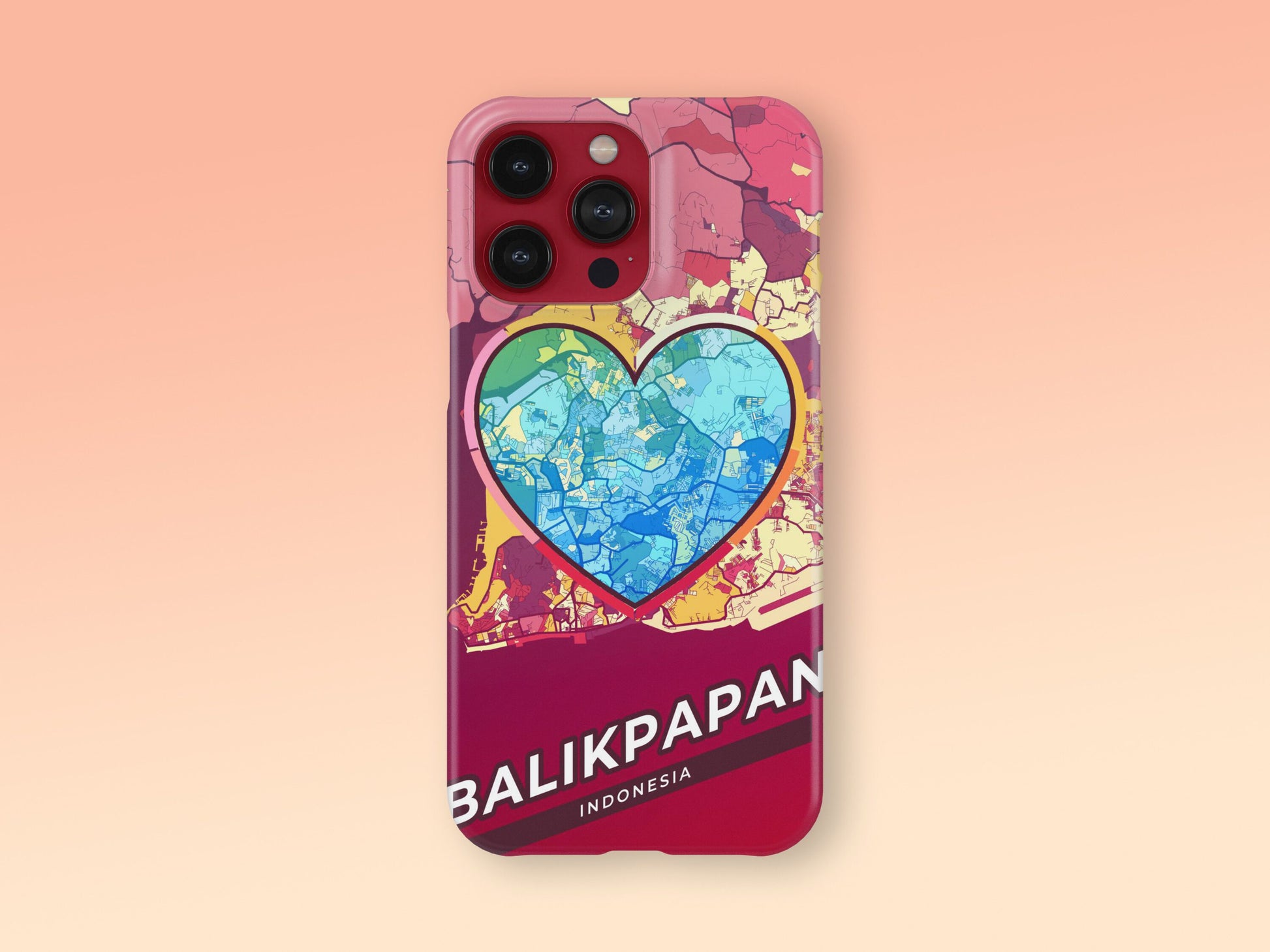 Balikpapan Indonesia slim phone case with colorful icon. Birthday, wedding or housewarming gift. Couple match cases. 2