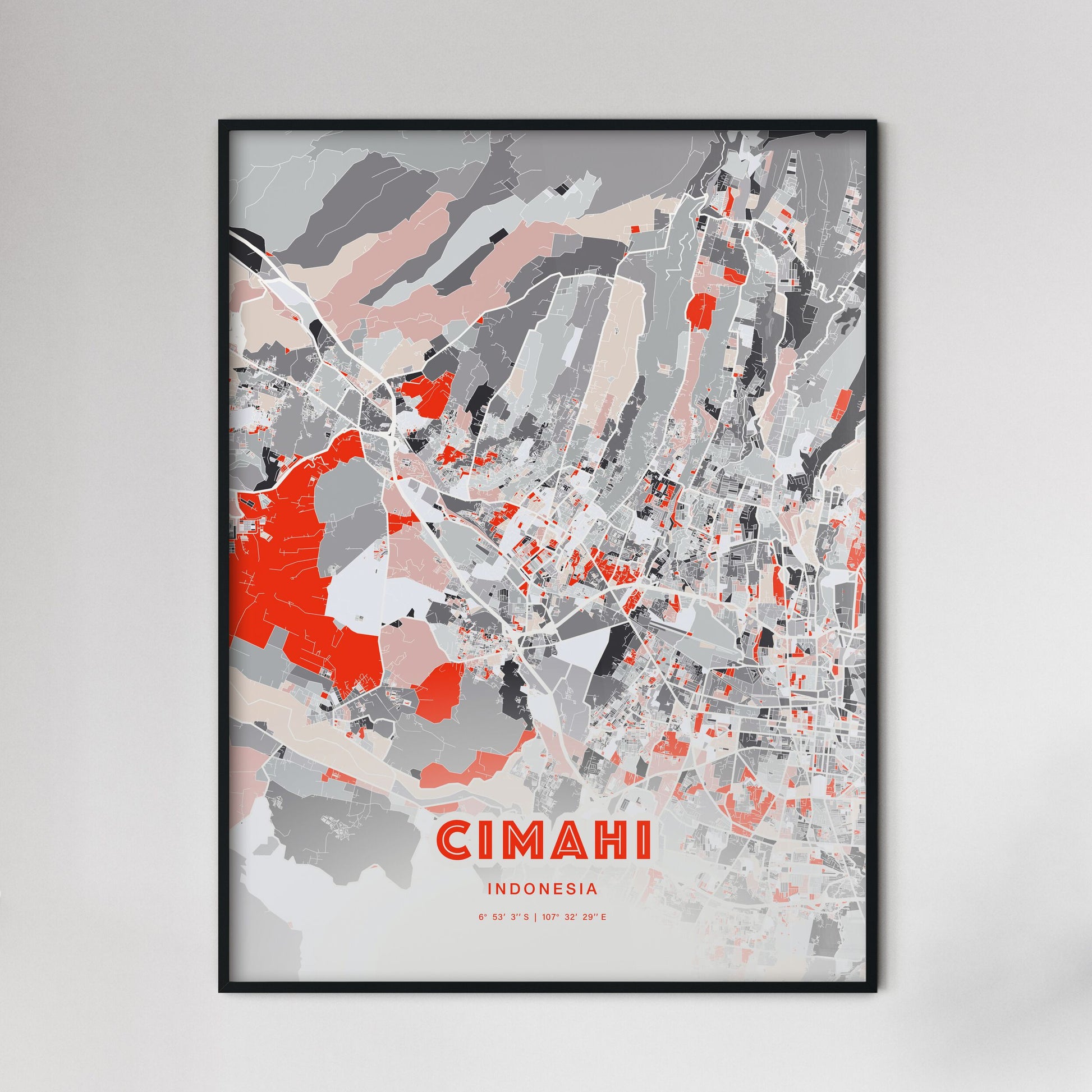 Colorful CIMAHI INDONESIA Fine Art Map Modern