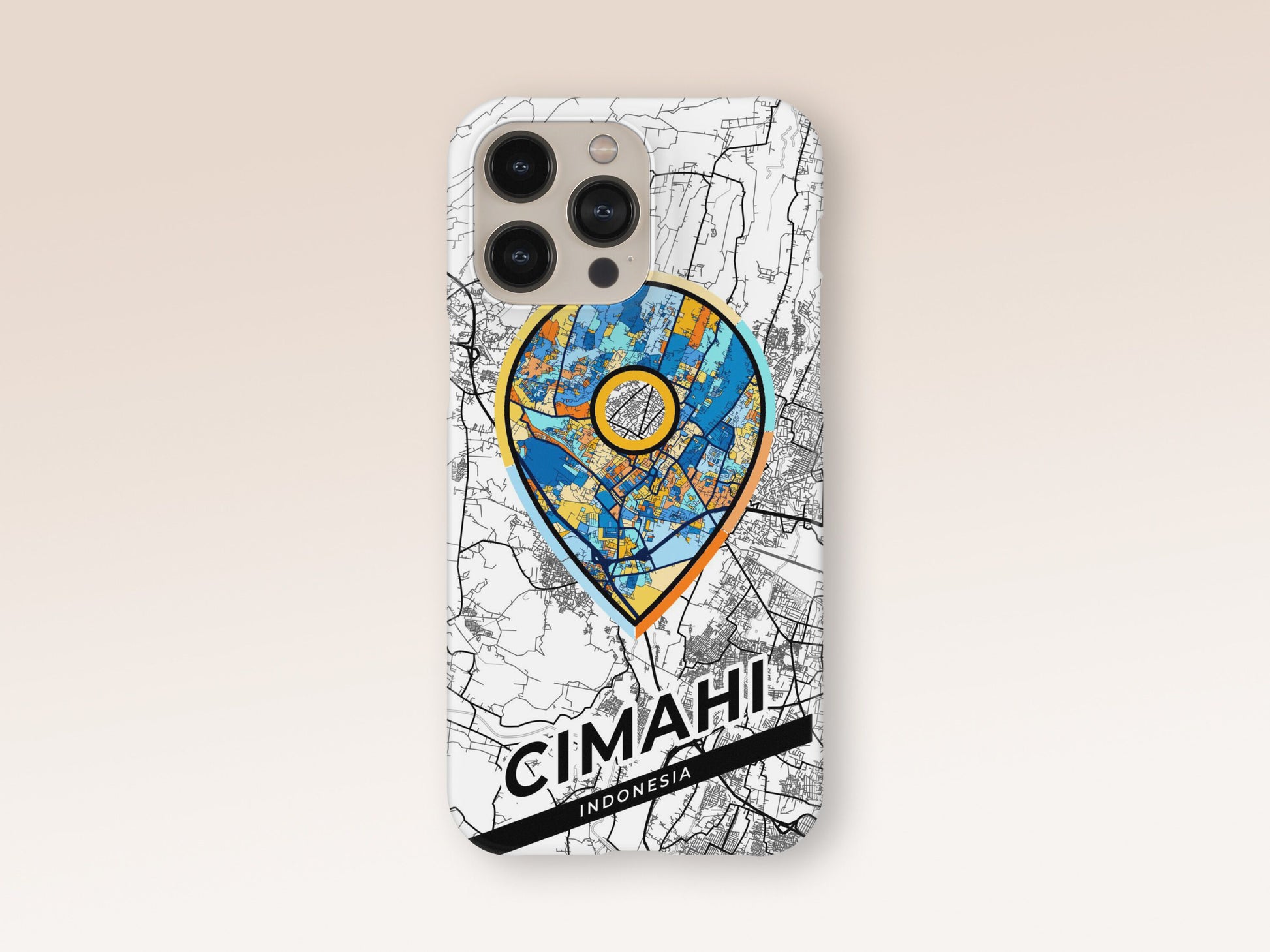 Cimahi Indonesia slim phone case with colorful icon. Birthday, wedding or housewarming gift. Couple match cases. 1