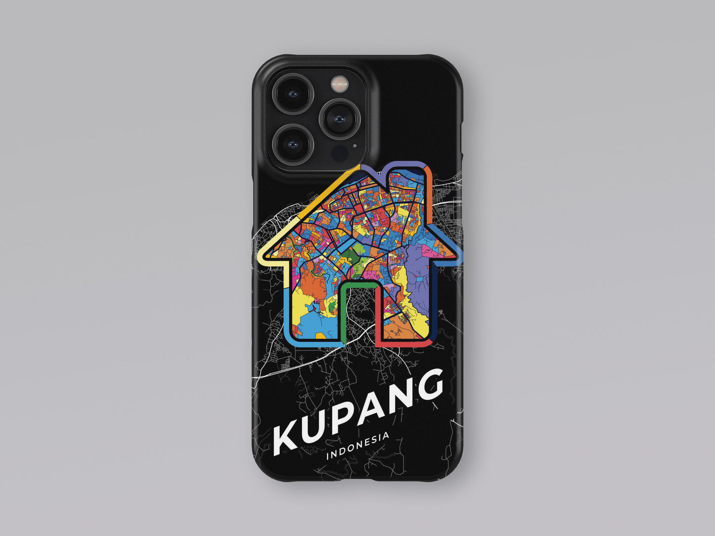Kupang Indonesia slim phone case with colorful icon. Birthday, wedding or housewarming gift. Couple match cases. 3