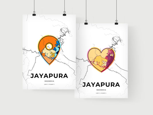 Jayapura Indonesia art print for couples