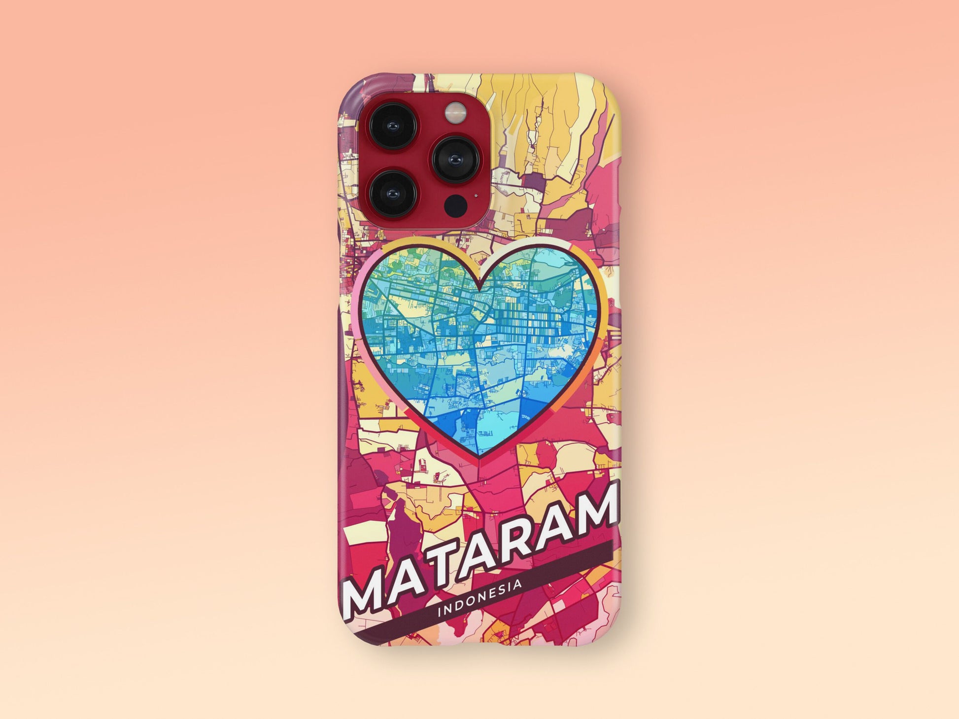 Mataram Indonesia slim phone case with colorful icon. Birthday, wedding or housewarming gift. Couple match cases. 2