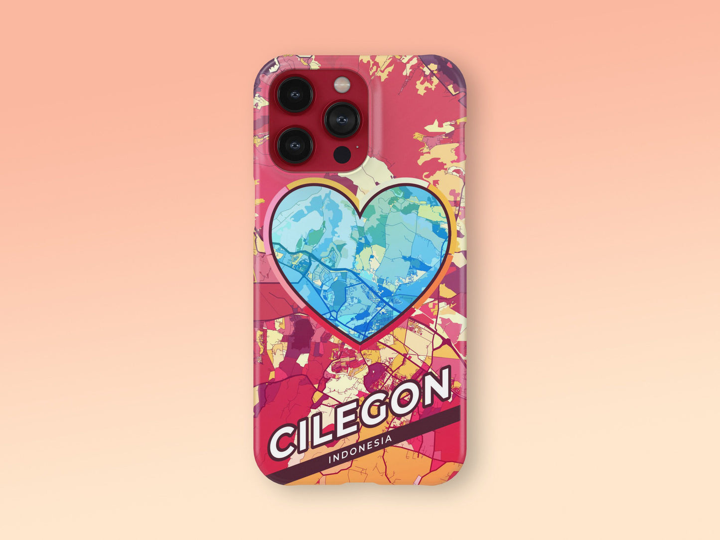 Cilegon Indonesia slim phone case with colorful icon. Birthday, wedding or housewarming gift. Couple match cases. 2