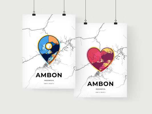Ambon Indonesia art print for couples