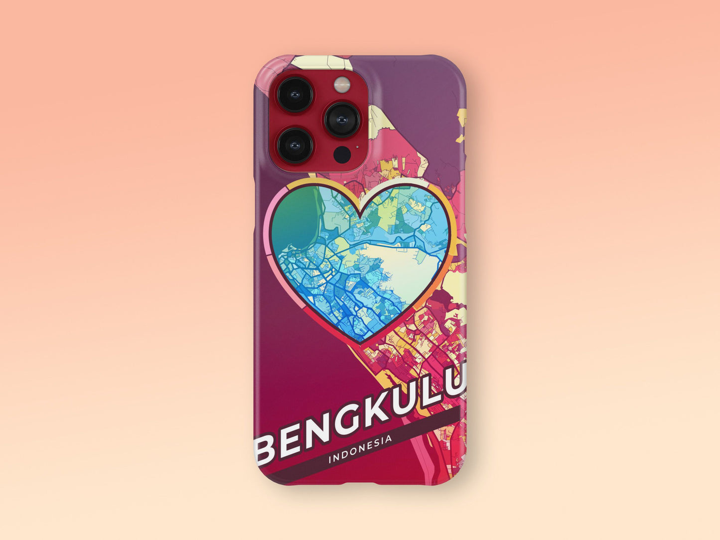 Bengkulu Indonesia slim phone case with colorful icon. Birthday, wedding or housewarming gift. Couple match cases. 2