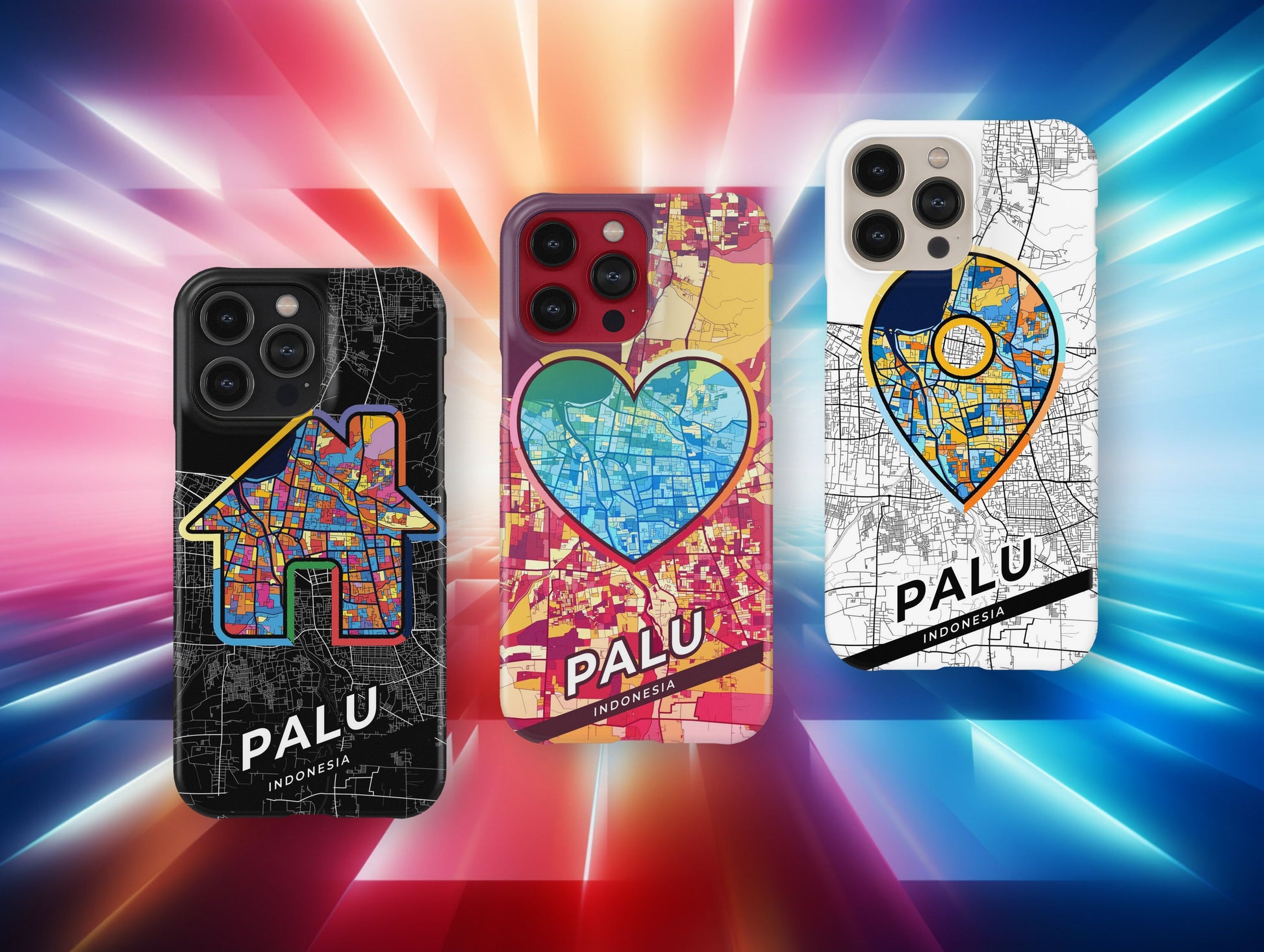 Palu Indonesia slim phone case with colorful icon
