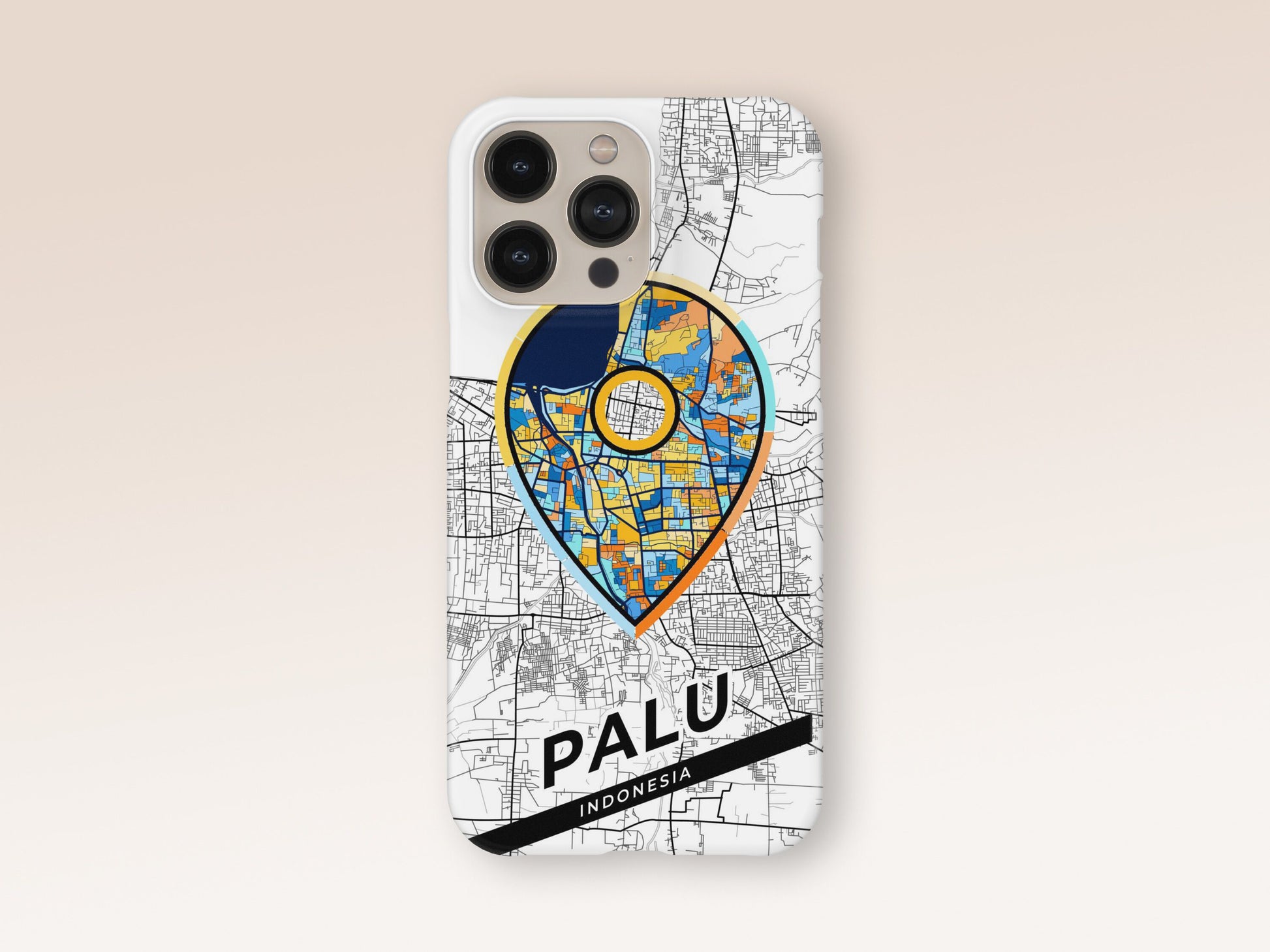 Palu Indonesia slim phone case with colorful icon 1
