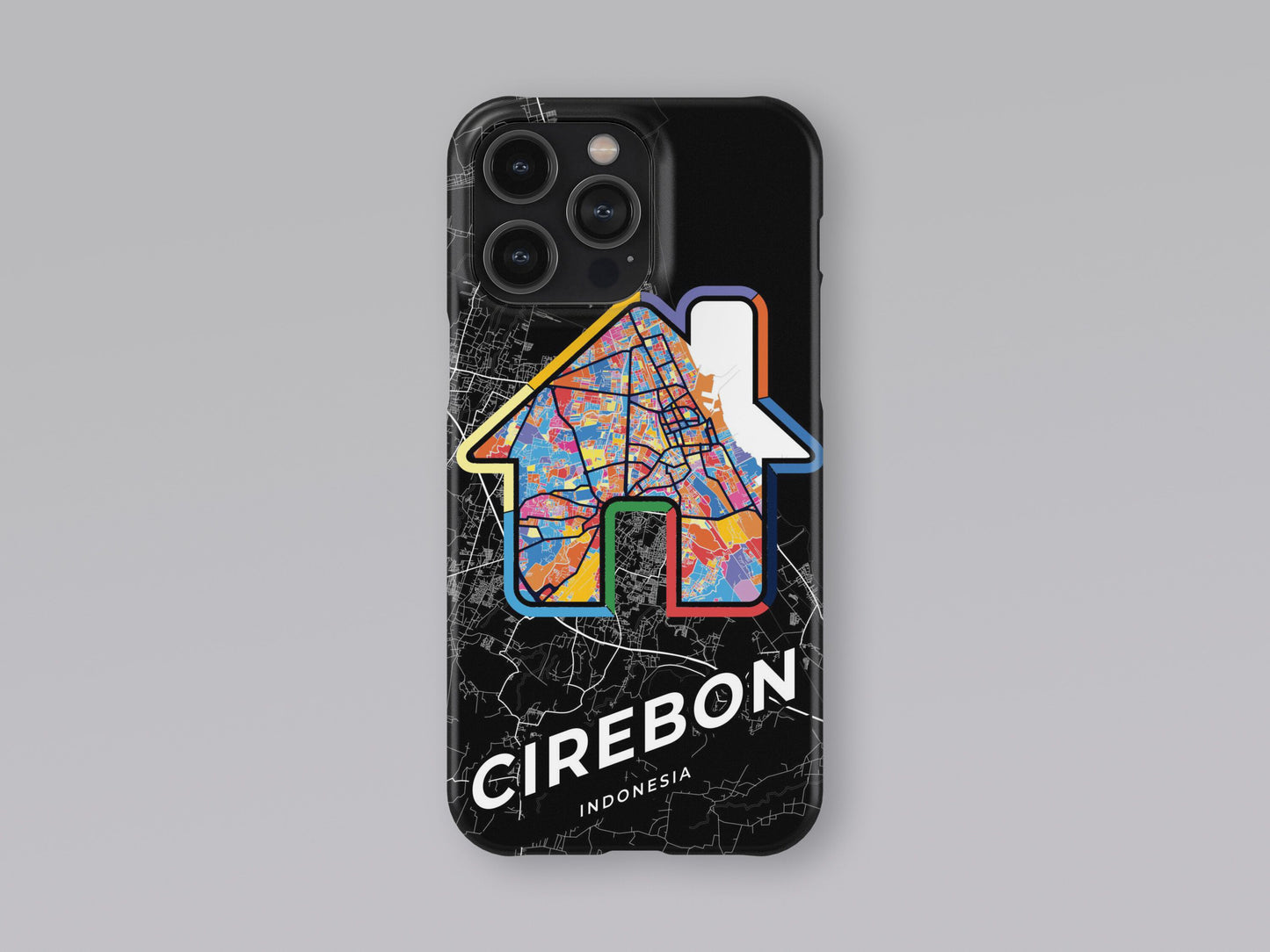 Cirebon Indonesia slim phone case with colorful icon. Birthday, wedding or housewarming gift. Couple match cases. 3