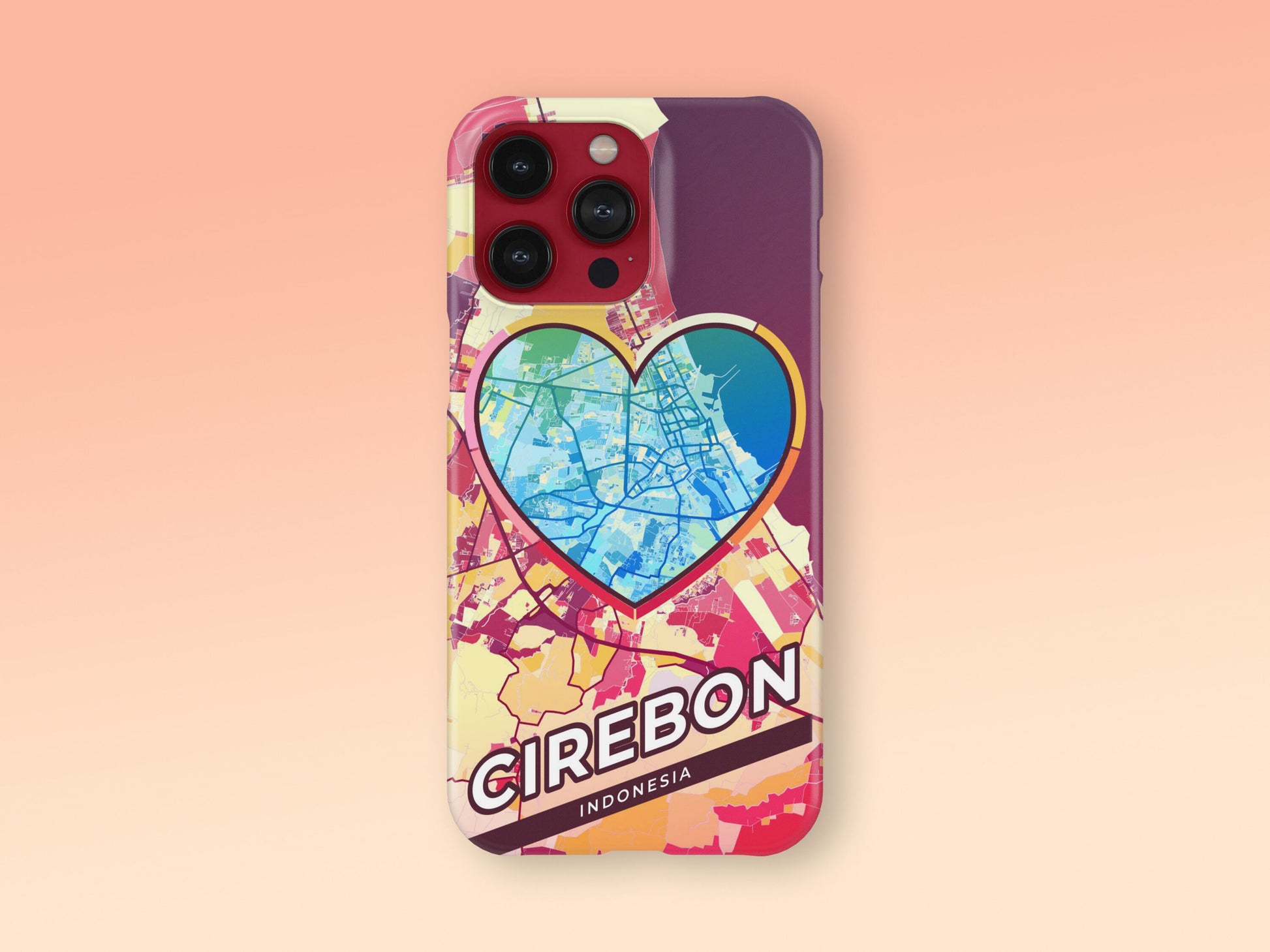 Cirebon Indonesia slim phone case with colorful icon. Birthday, wedding or housewarming gift. Couple match cases. 2