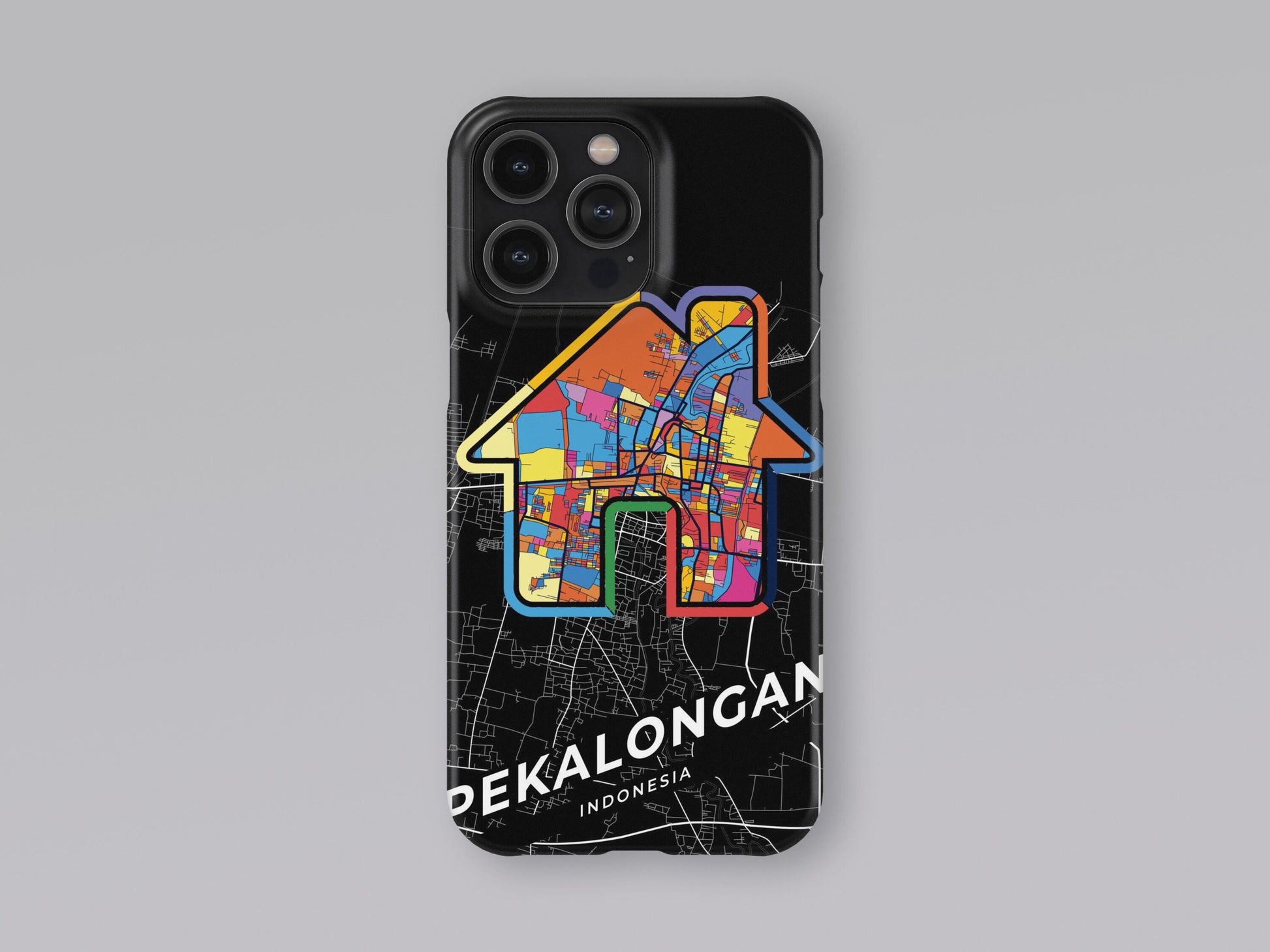 Pekalongan Indonesia slim phone case with colorful icon 3