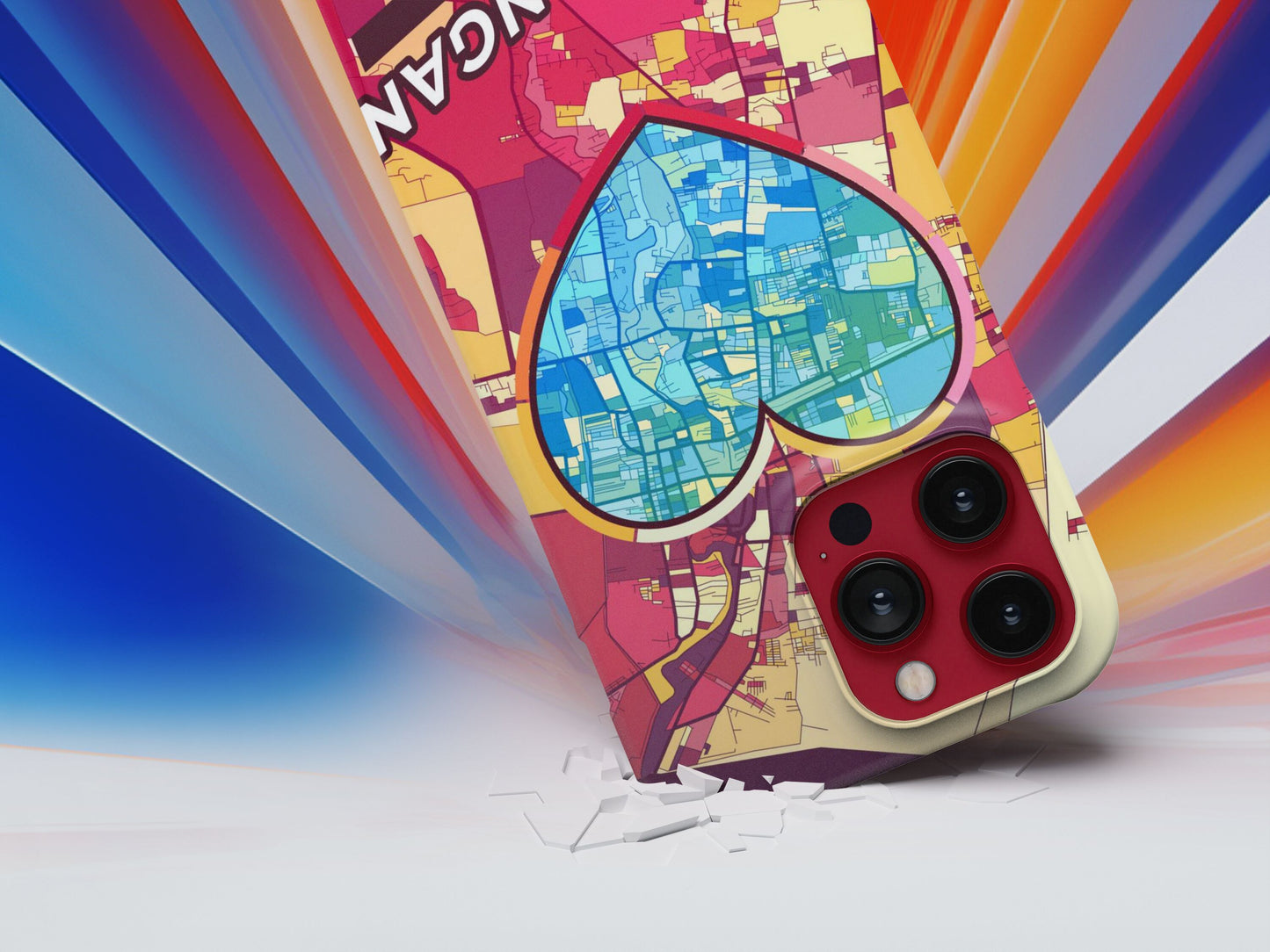 Pekalongan Indonesia slim phone case with colorful icon