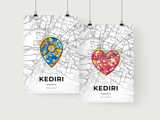 Kediri Indonesia art print for couples