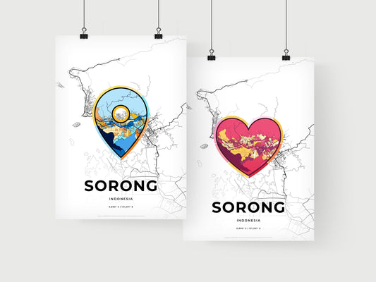 Sorong Indonesia art print for couples
