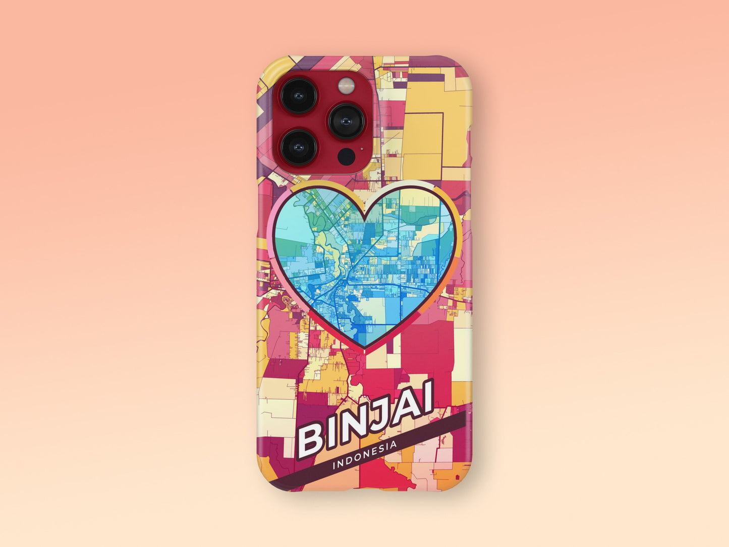 Binjai Indonesia slim phone case with colorful icon. Birthday, wedding or housewarming gift. Couple match cases. 2