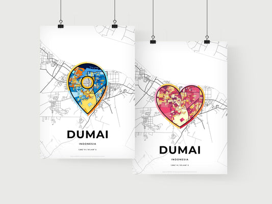 Dumai Indonesia art print for couples