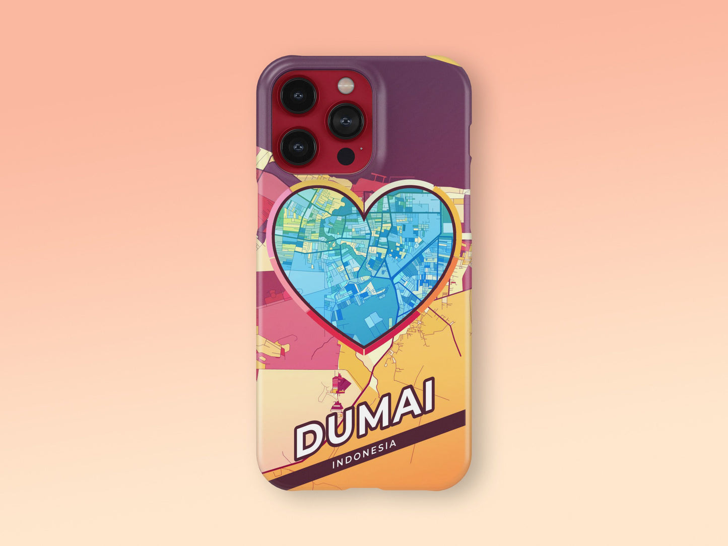 Dumai Indonesia slim phone case with colorful icon. Birthday, wedding or housewarming gift. Couple match cases. 2