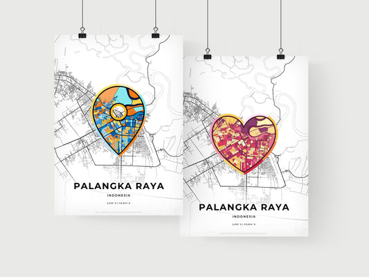 Palangka Raya Indonesia art print for couples