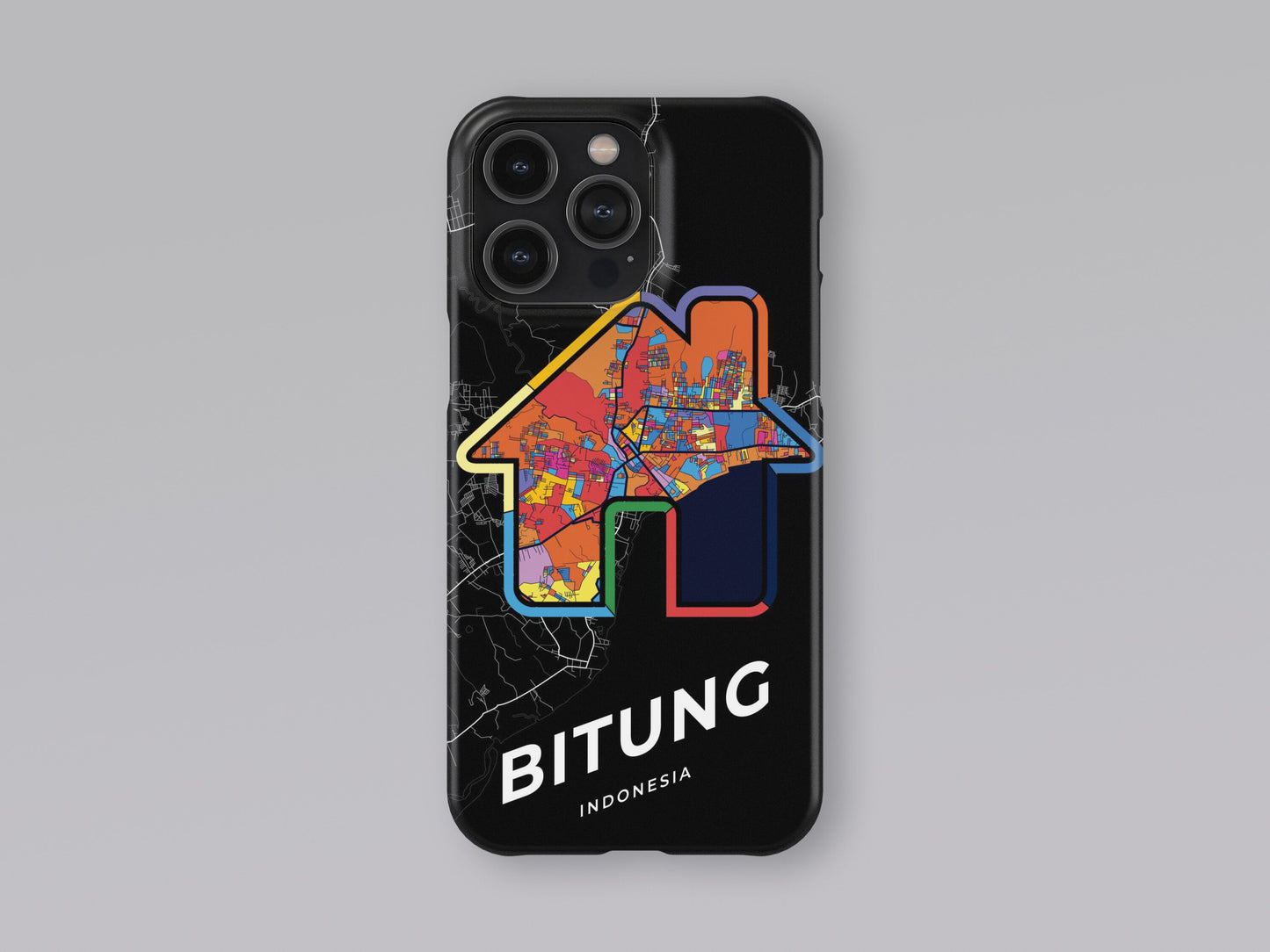Bitung Indonesia slim phone case with colorful icon. Birthday, wedding or housewarming gift. Couple match cases. 3