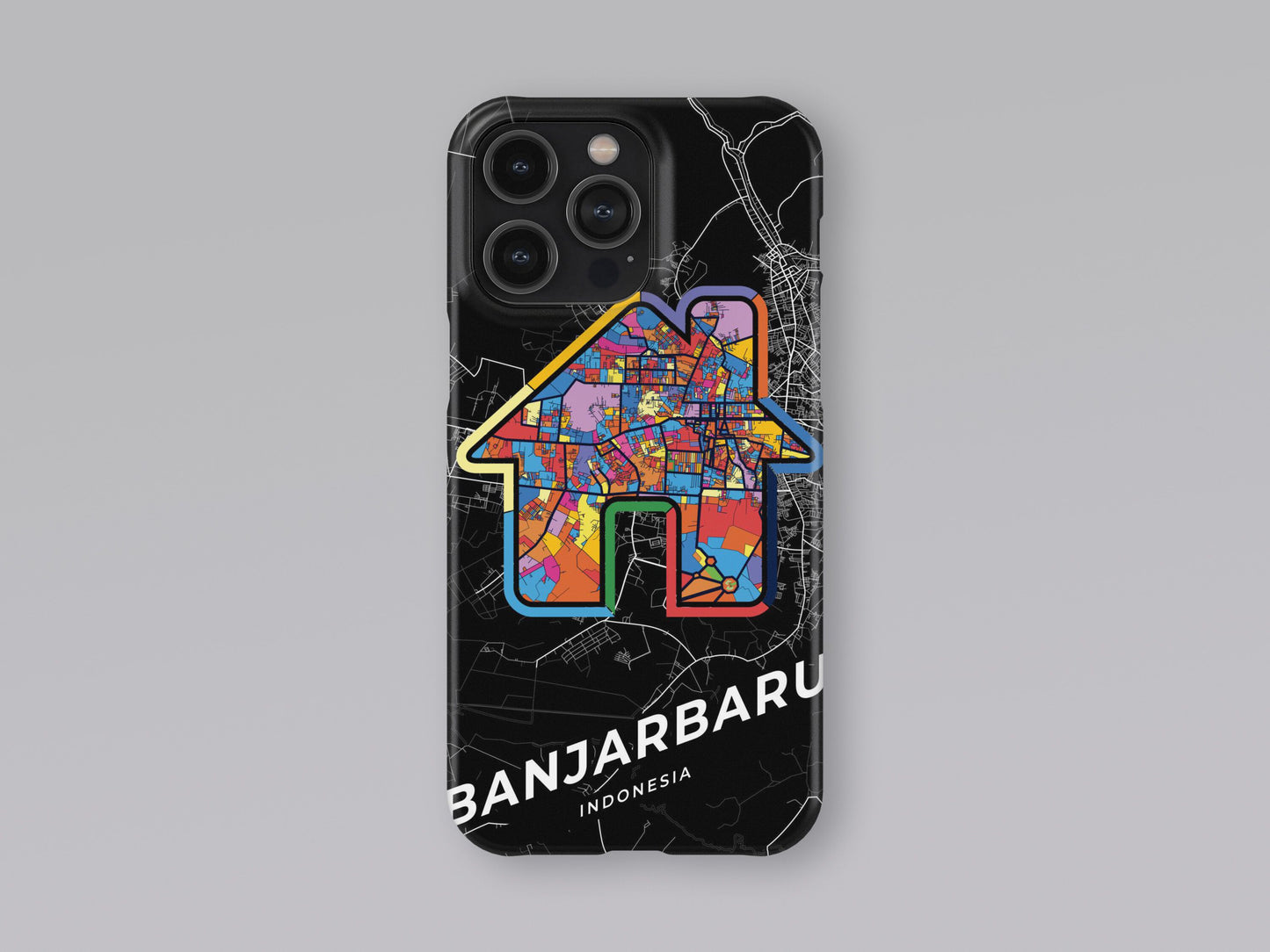 Banjarbaru Indonesia slim phone case with colorful icon. Birthday, wedding or housewarming gift. Couple match cases. 3