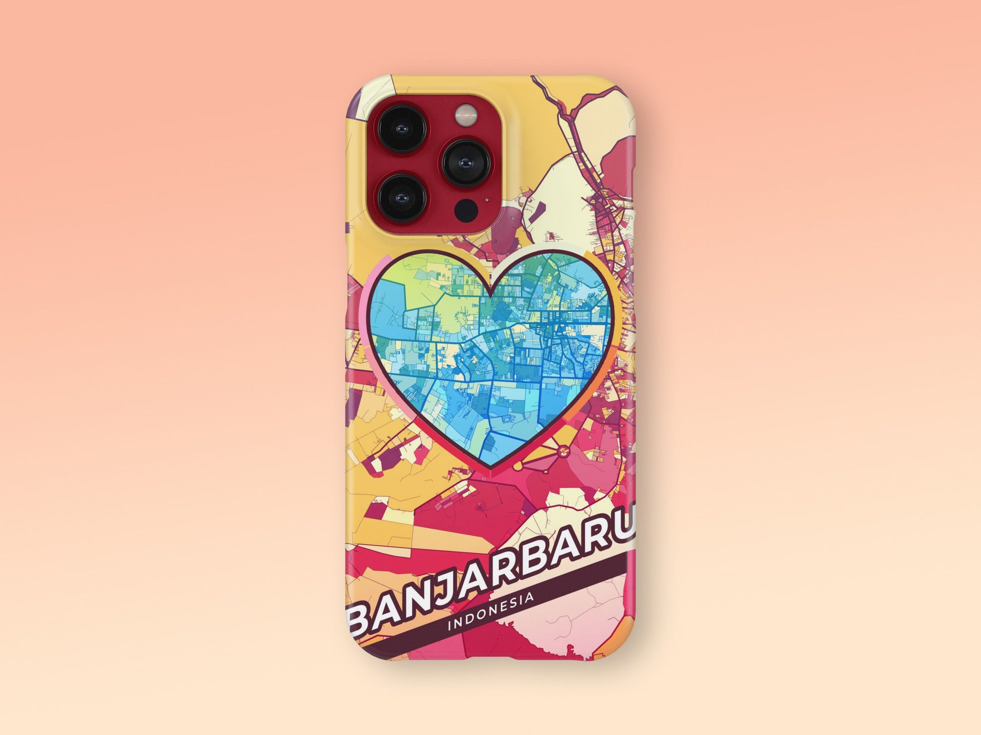 Banjarbaru Indonesia slim phone case with colorful icon. Birthday, wedding or housewarming gift. Couple match cases. 2