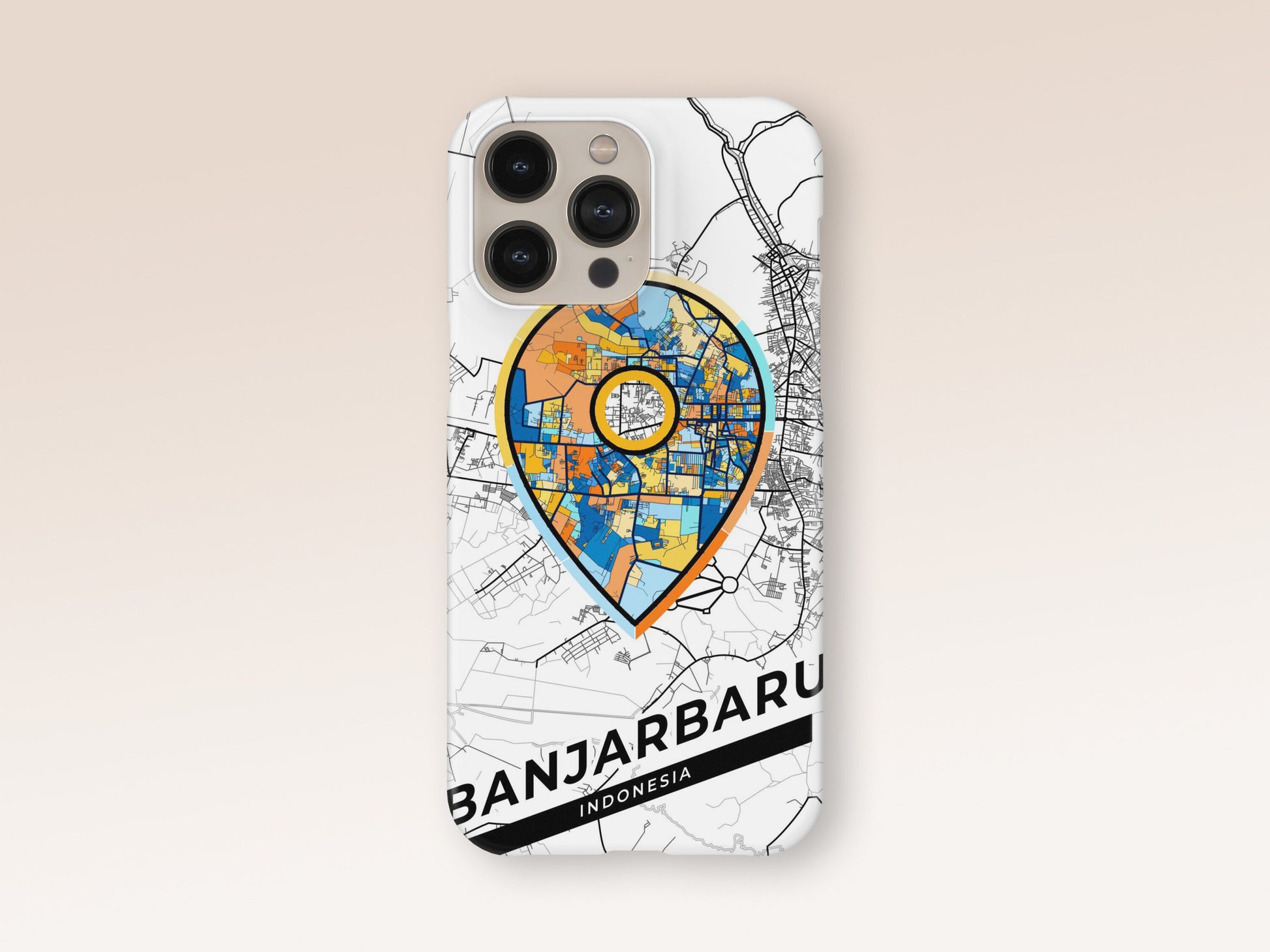 Banjarbaru Indonesia slim phone case with colorful icon. Birthday, wedding or housewarming gift. Couple match cases. 1