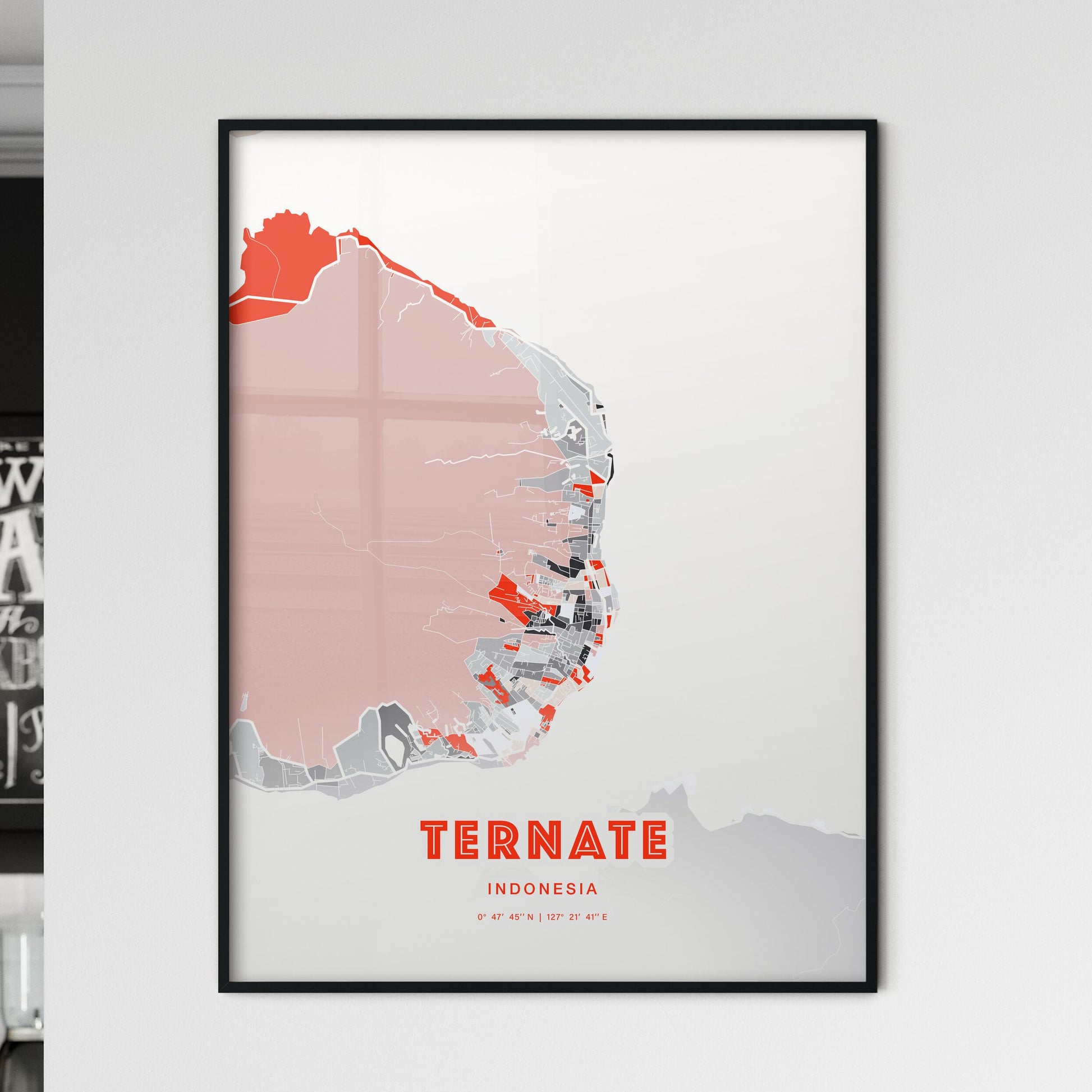 Colorful TERNATE INDONESIA Fine Art Map Modern