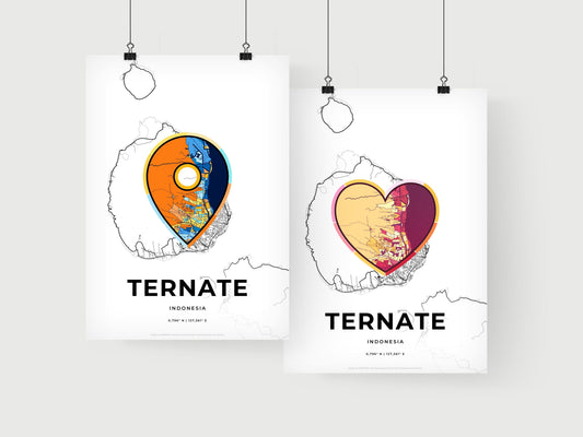 Ternate Indonesia art print for couples