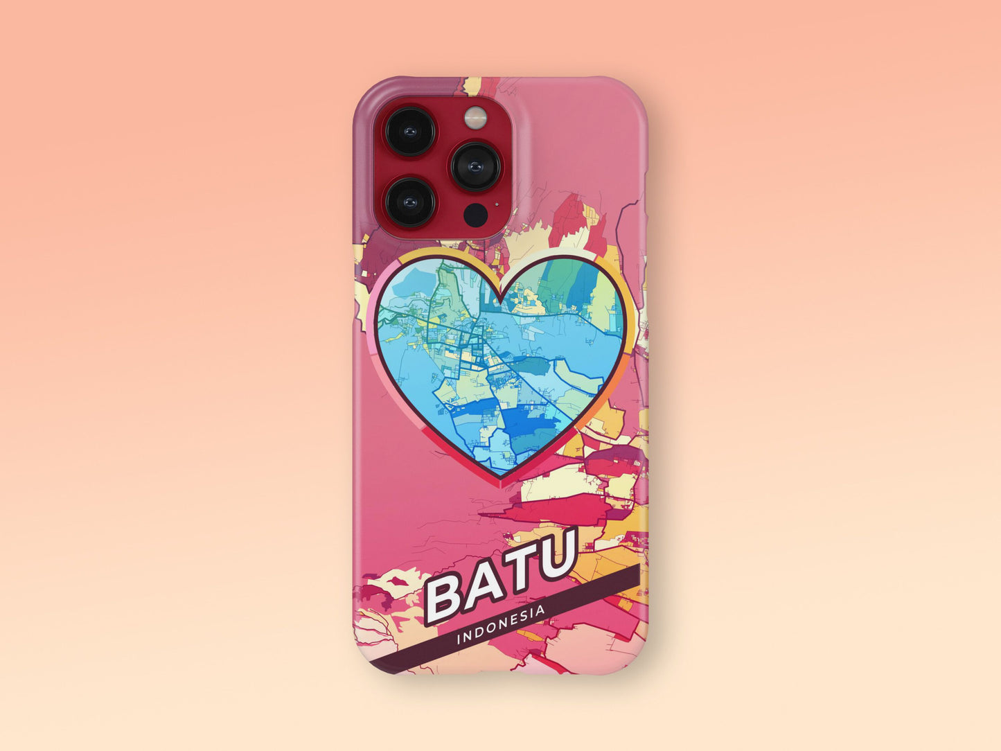Batu Indonesia slim phone case with colorful icon. Birthday, wedding or housewarming gift. Couple match cases. 2