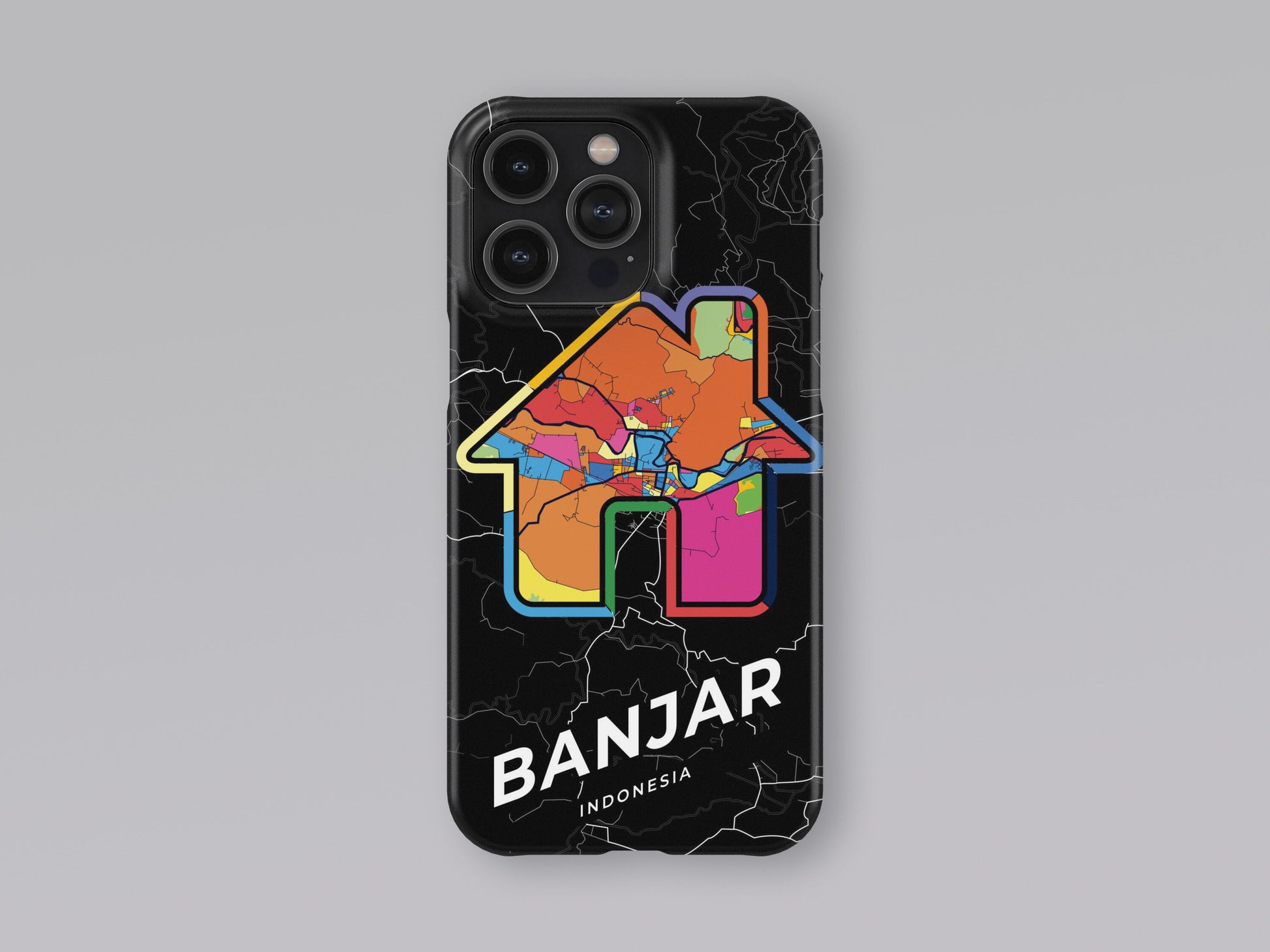 Banjar Indonesia slim phone case with colorful icon. Birthday, wedding or housewarming gift. Couple match cases. 3